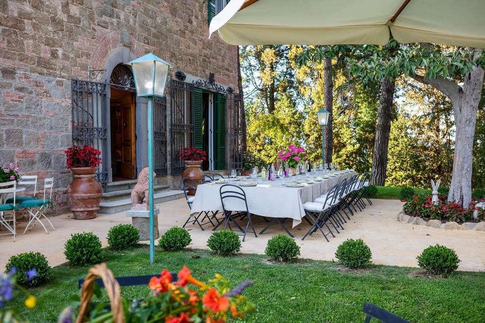 Outdoor banquet area