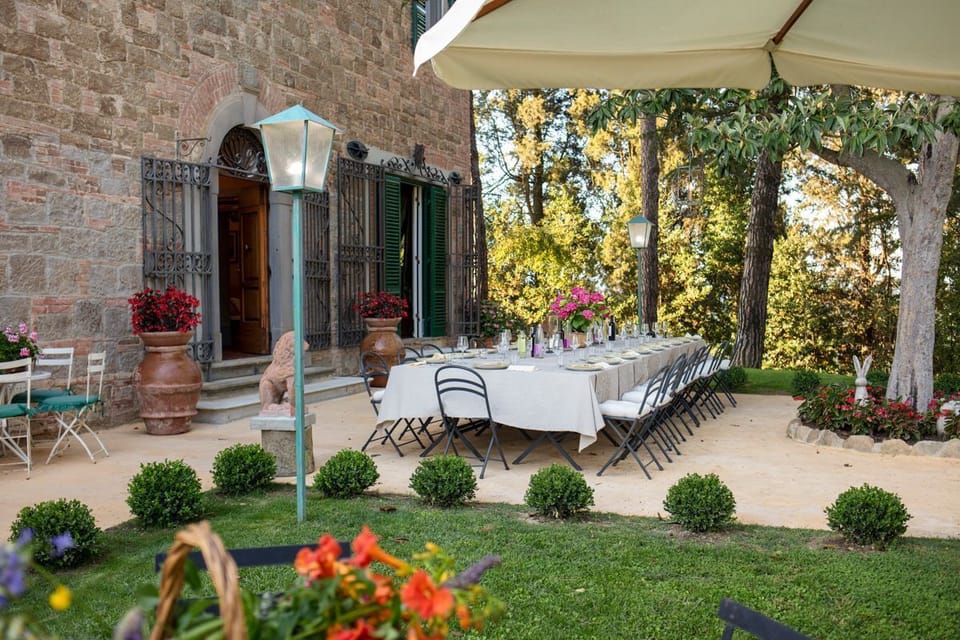 Outdoor banquet area