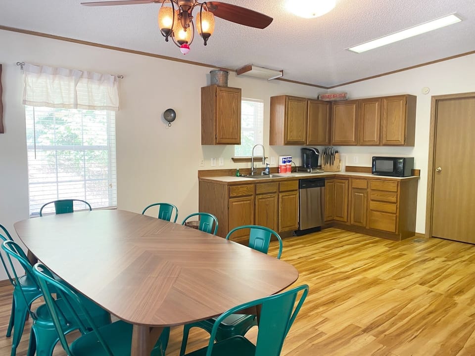 The oversized kitchen is a great place to prepare meals.
