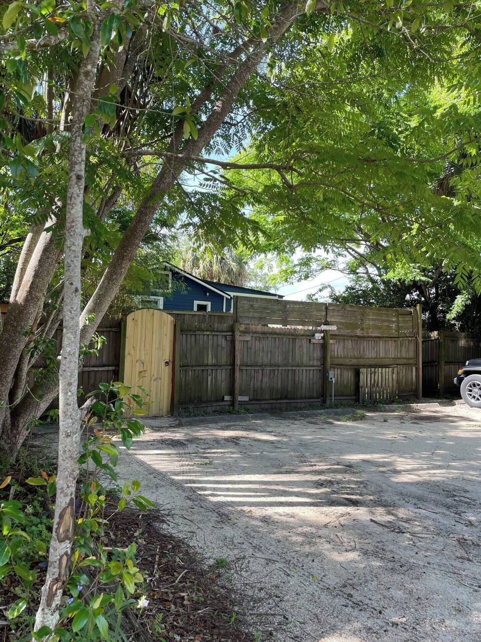 Behind the home parking