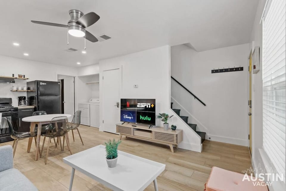 Open living room and kitchen area with dining