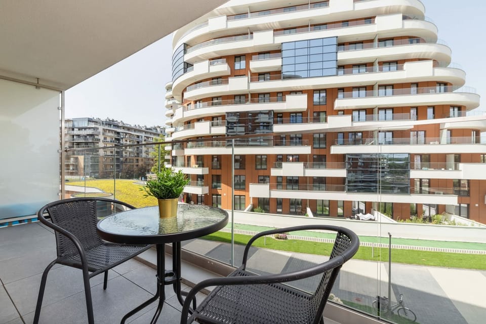 View from the apartment of the surrounding area. 