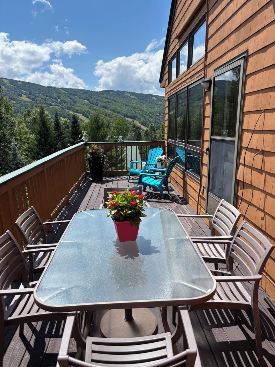 Enjoy the views and fresh air on the deck.
