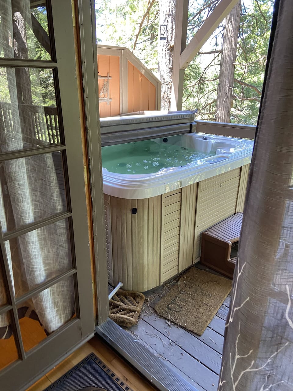 Enjoy the hot spa with direct access from the master bedroom.
