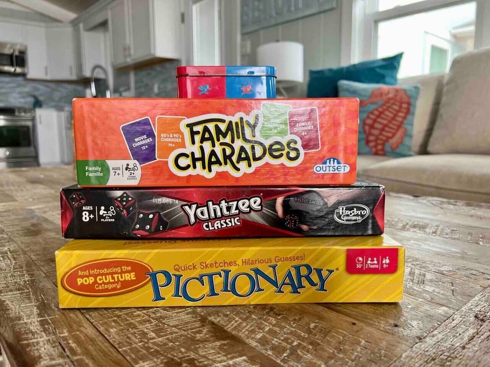 Assorted games available in TV cabinet in main unit. 