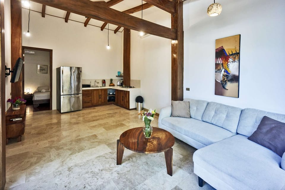 Living space and kitchen