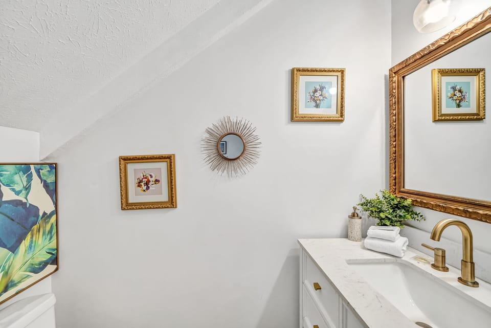 Half bath downstairs with high end finishes