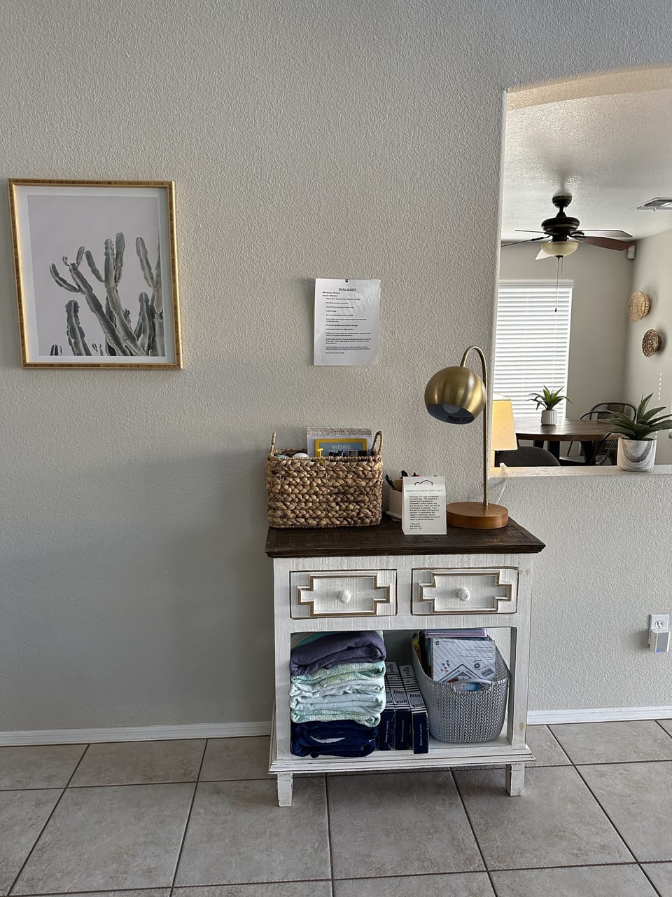 Checkin station and necessities.