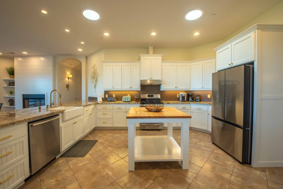 Updated kitchen with stainless steel appliances