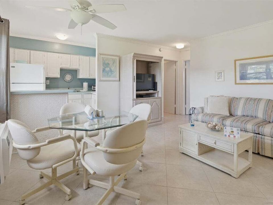 living room and dining area