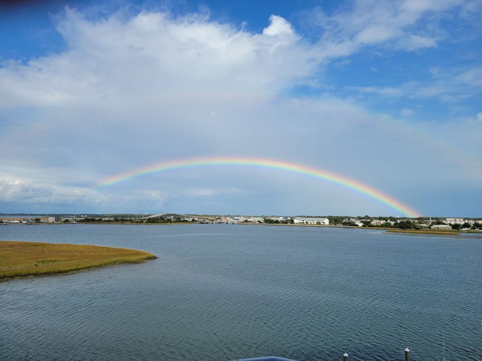 Rainbow over Duke Lab and Beaufort Waterfront
