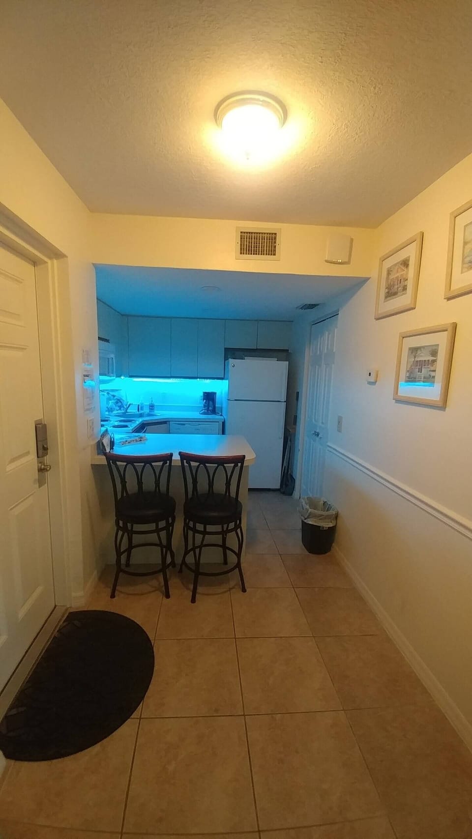 Full size refrigerator with ice maker, full size stove and dishwasher. You have what you need to cook on the grill on property, or grab some fresh fish at the port and enjoy your meal in!