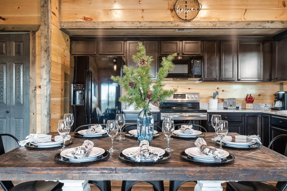 Sit with friends and family at the large kitchen table