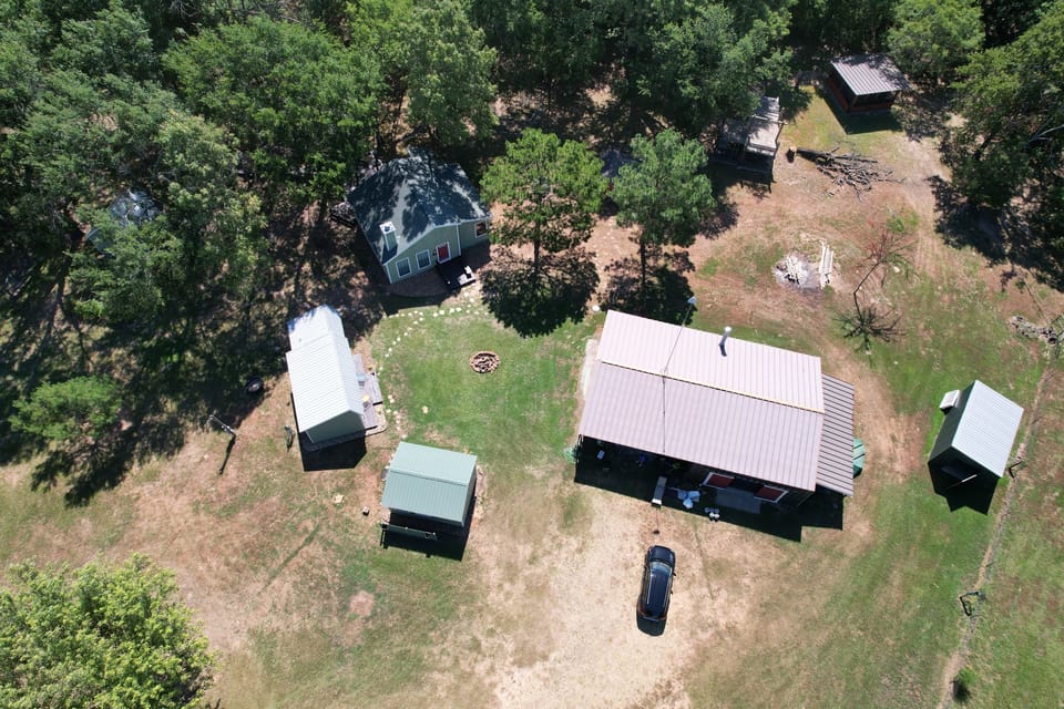 Bonham Cabin, McKinney Cabin and The Mess Hall (all included in the rental)