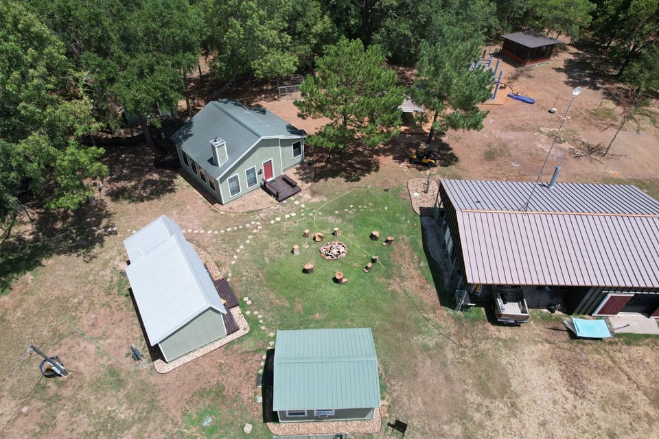 Bonham Cabin (top), McKinney Cabin (left), Liberty Hill (bottom) and Mess Hall