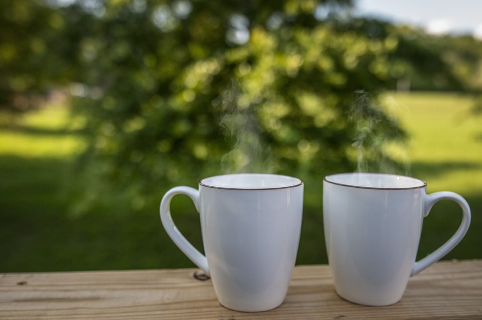 Morning coffee on the deck! 