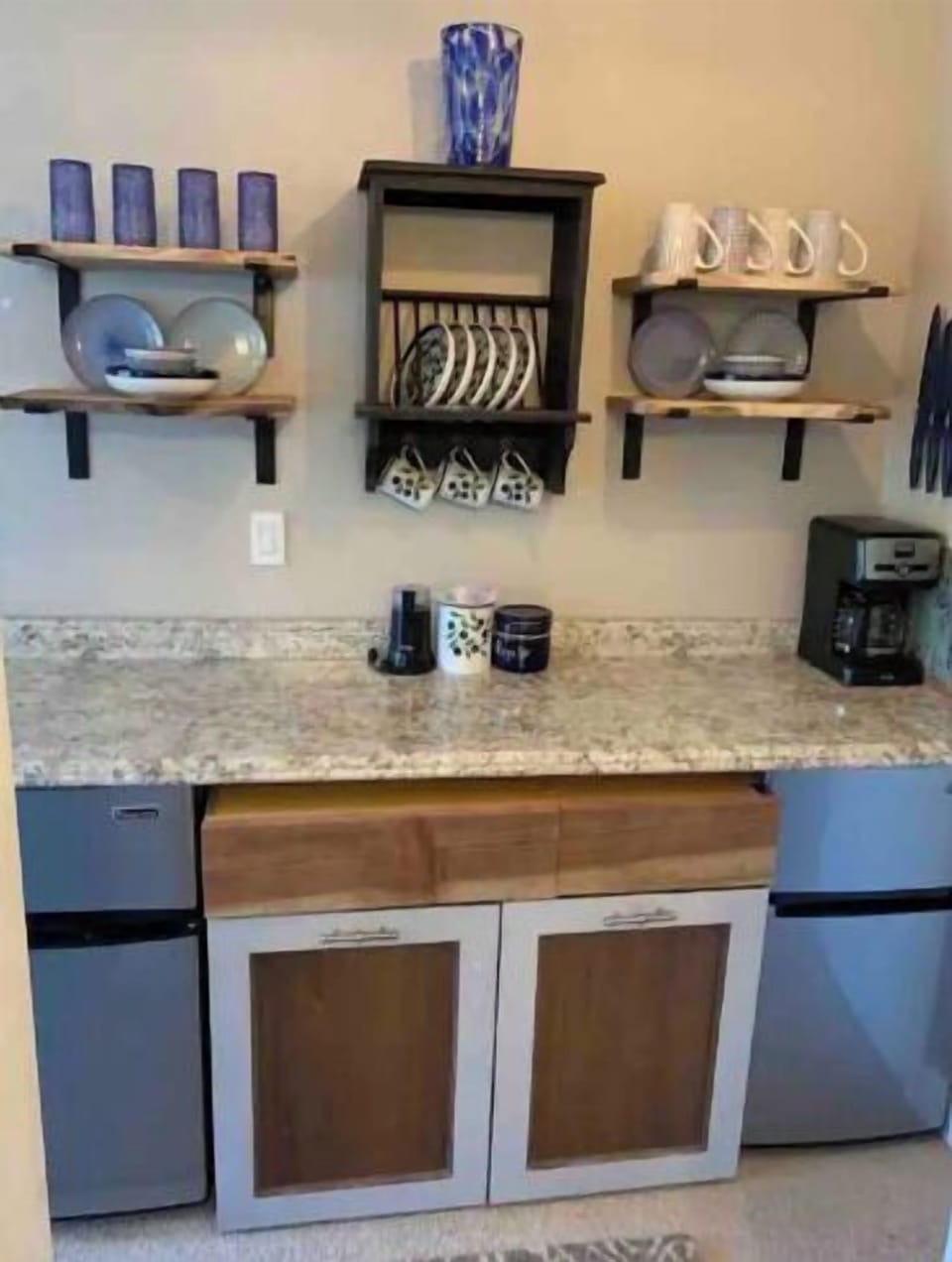 Kitchenette between 3rd & 4th bdrms 2 mini fridges coffee & under counter micro