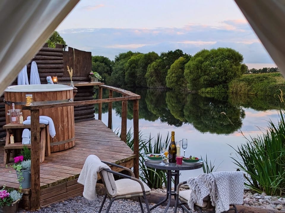 The Paddock Bell Tent with stunning views overlooking the lake