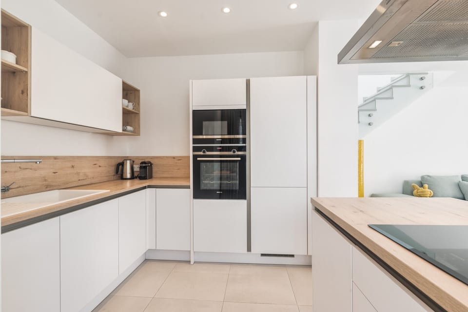 Fully equipped kitchen open to the living room