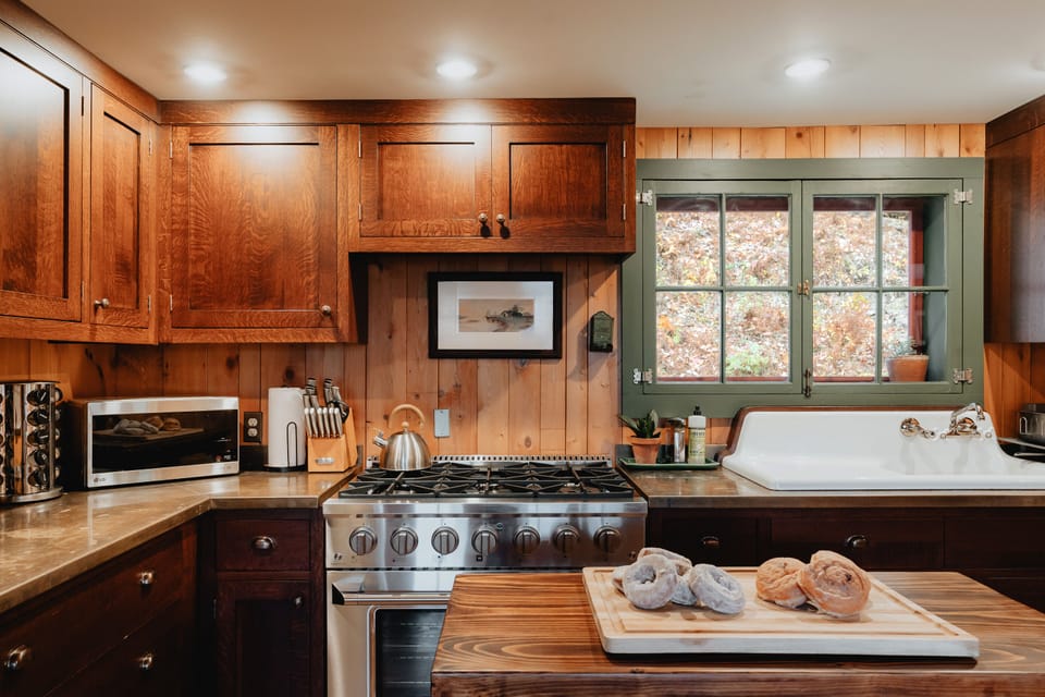 Kitchen with new professional range