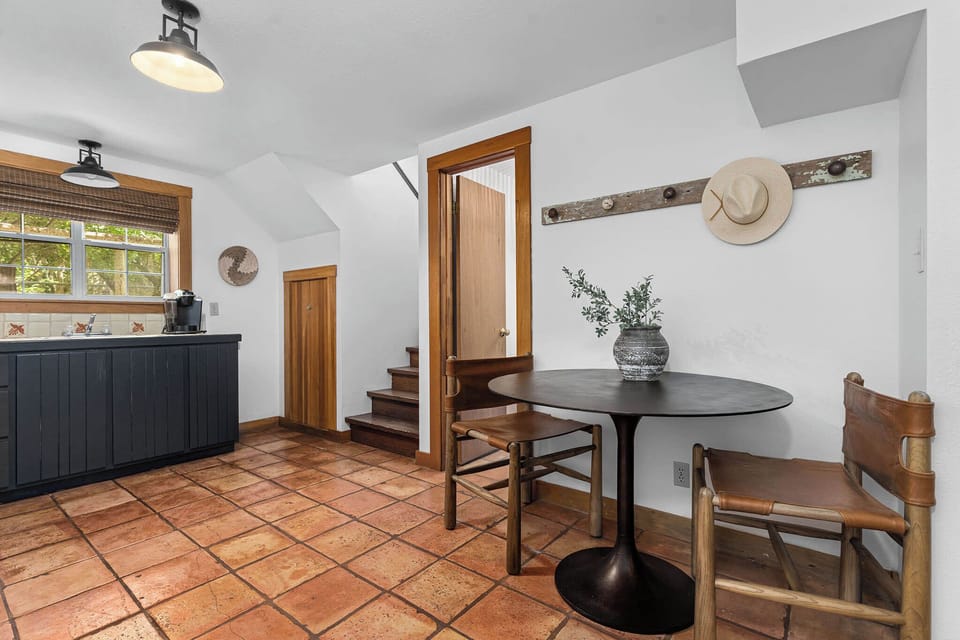Dining space and kitchen