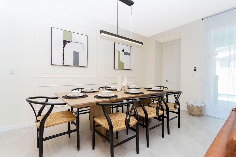 Gather around the dining table and enjoy memorable meals in this inviting space