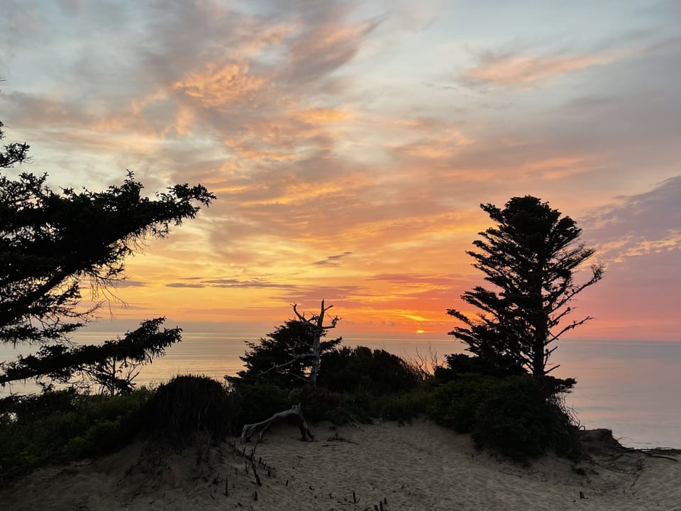 Enjoying sunset on top of the sandune.