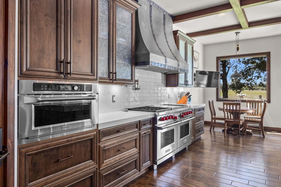 Gourmet kitchen with Wolf ovens