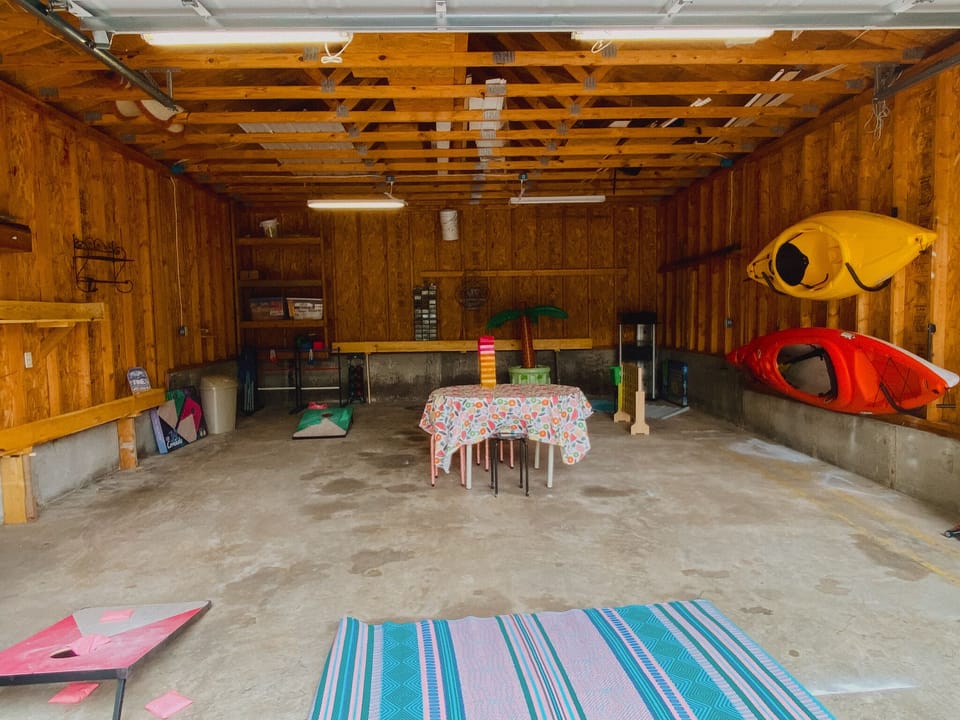 Game garage offers ping pong, corn hole, and a variety of card and board games