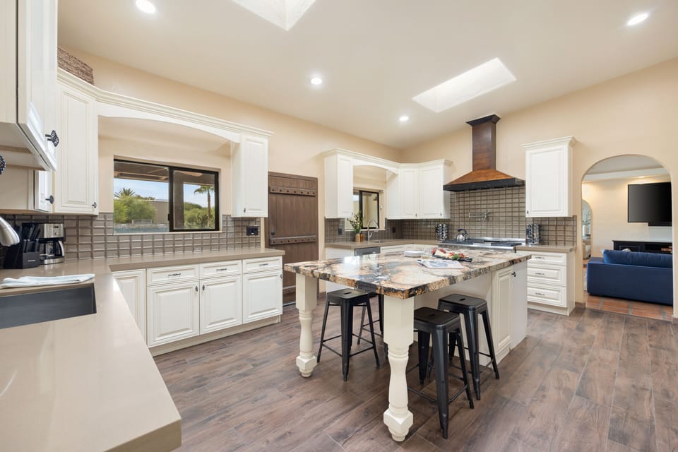 Modern kitchen with an island.