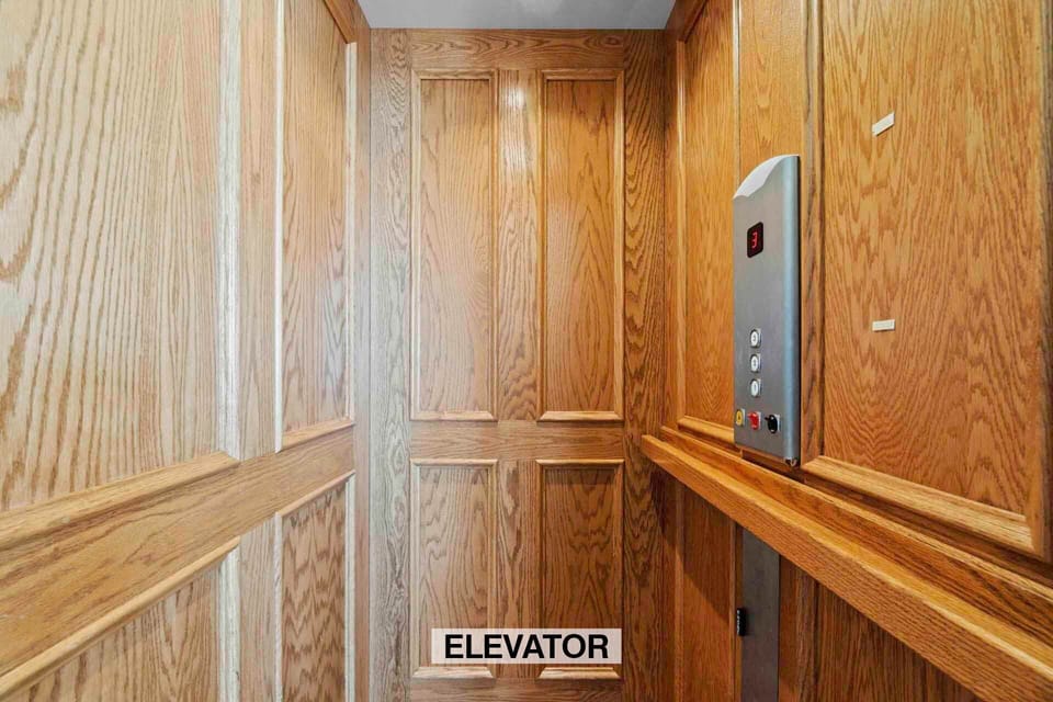 Take the elevator to easily access all three floors of the home.