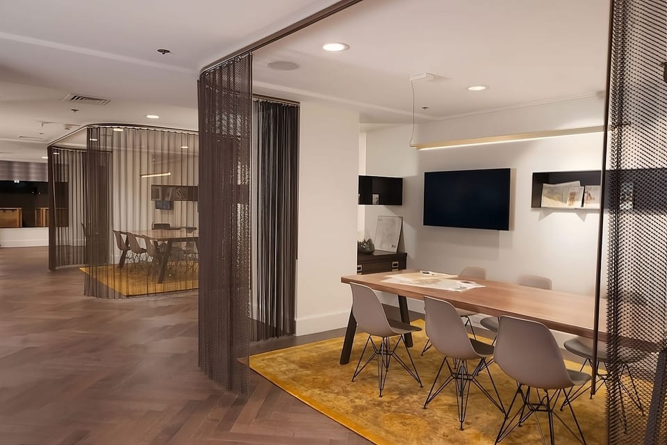 Gather comfortably for planning sessions in a stylish lounge workspace.