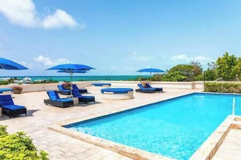 One of two resort pools on the upper level deck