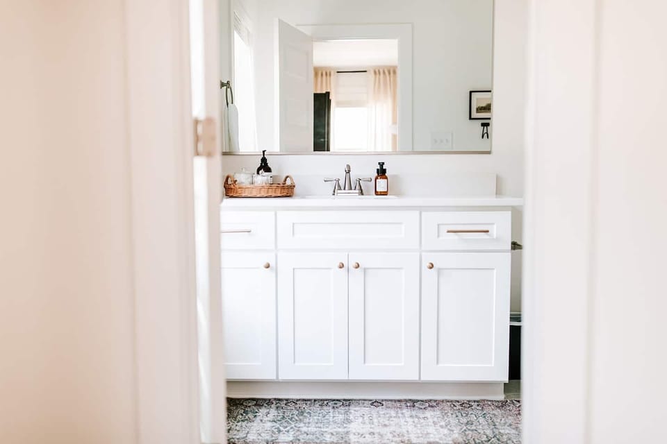 Bathroom attached to primary bedroom. 
