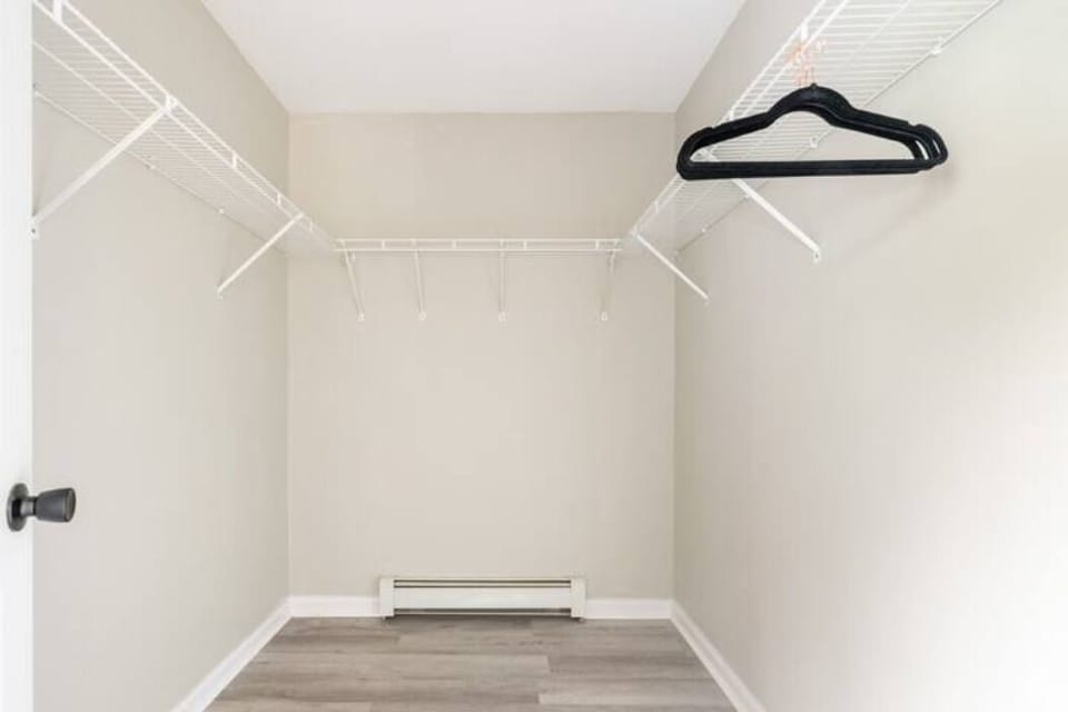 Walk-in closet in the master bedroom