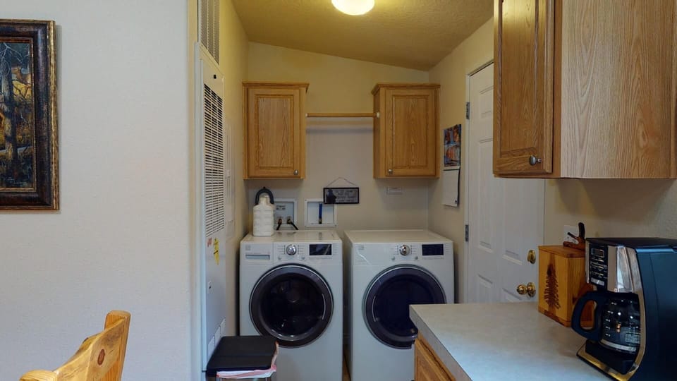 Full size washer and dryer for your use during your stay. Laundry soap is provided.
