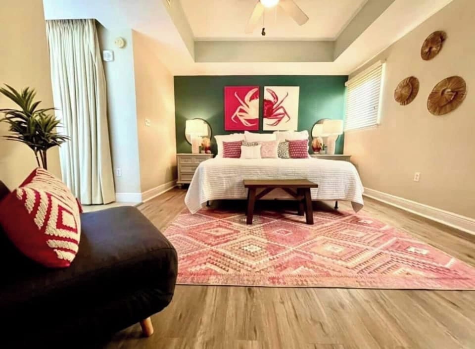This comfortable King size bed will welcome you during your stay. 