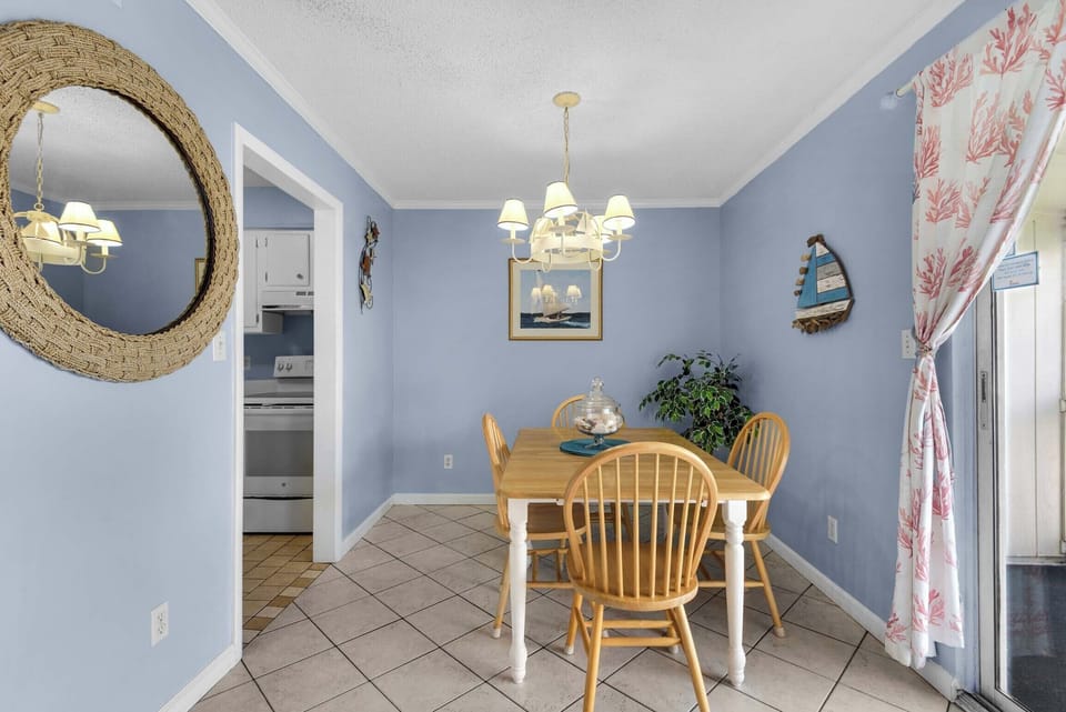 Dining table with seating for four