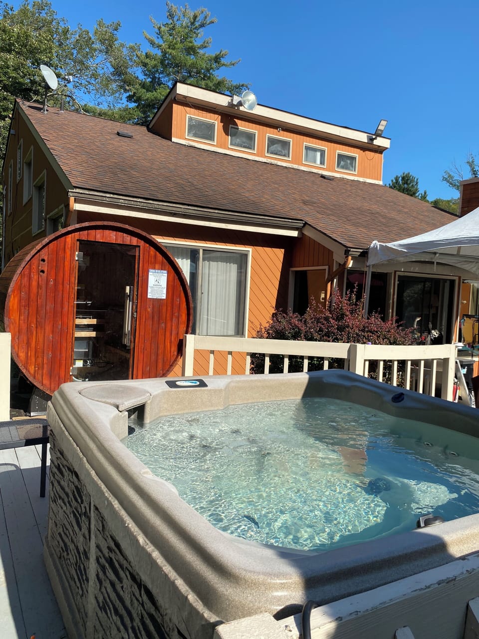 Sauna and hot tub available for extra fee and advanced reservation