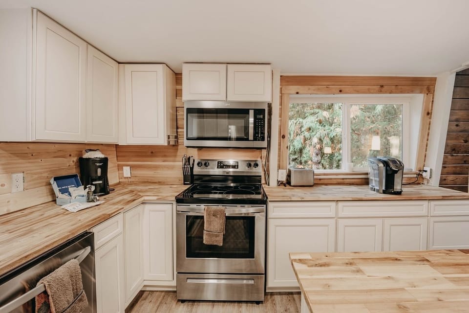 Indoors, Kitchen, Microwave, Oven, Hardwood