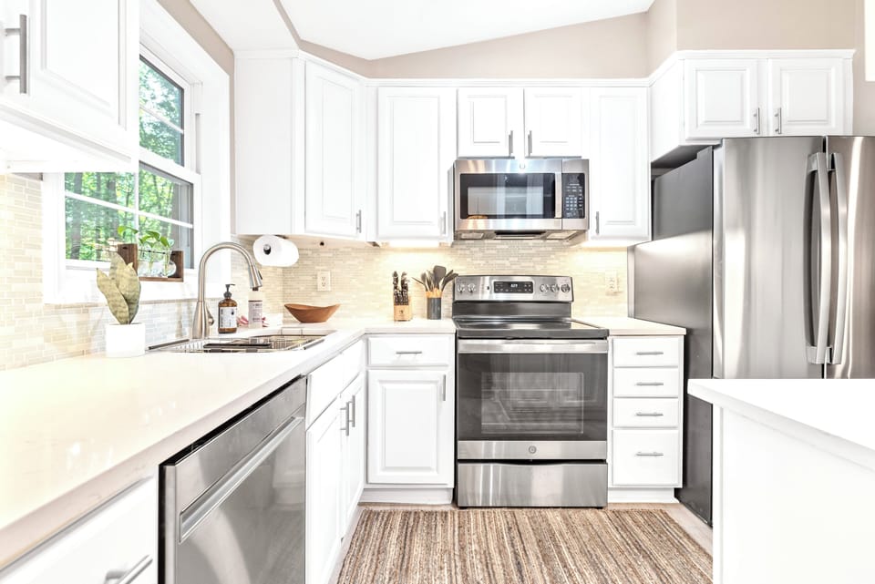 One of the most fully stocked STR kitchens you’ll ever stay in.