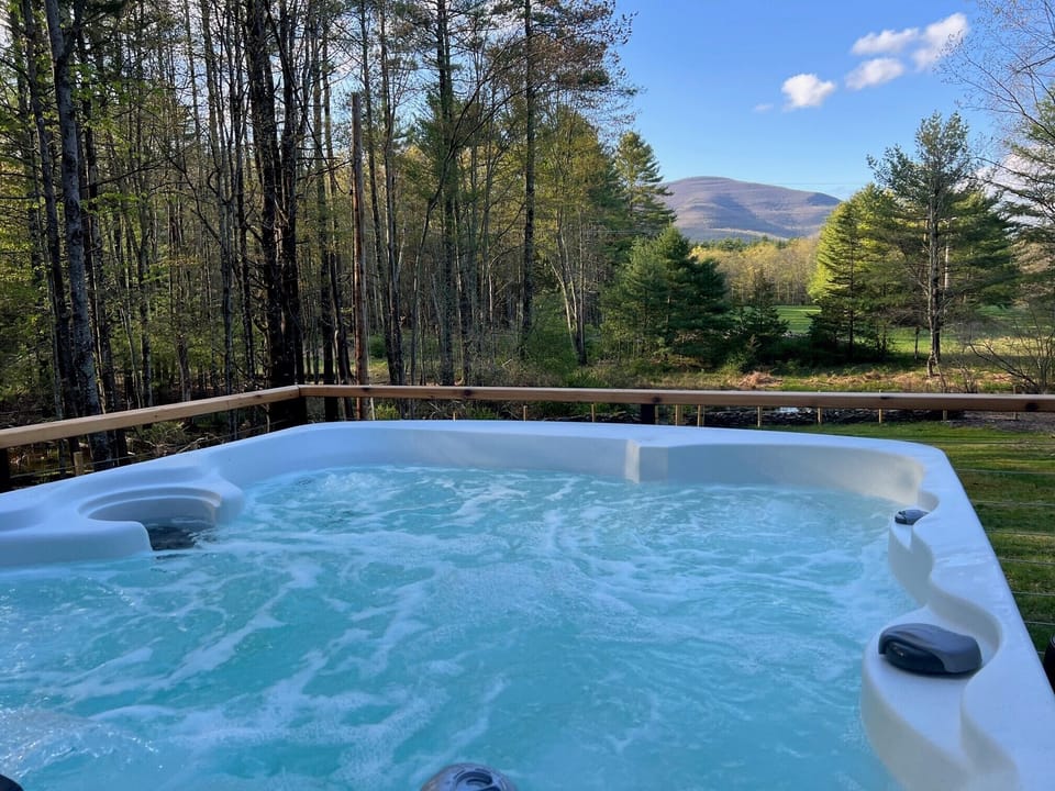 View of mountain from jacuzzi 