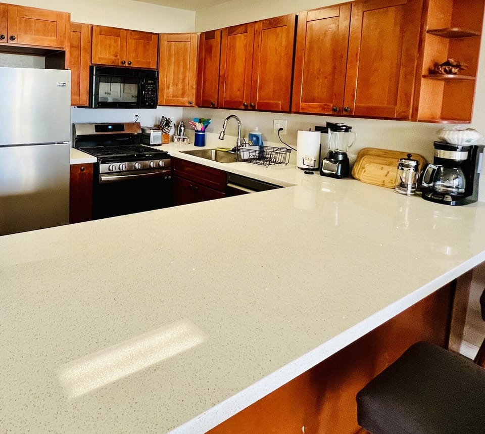 The remodeled kitchen: the heart of your vacation home.