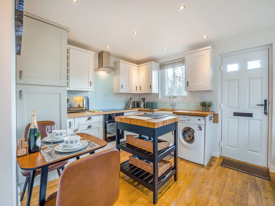Kitchen area | Boreland Farm Cabin - Boreland Farm Cottages, Kirkmichael, near Blairgowrie