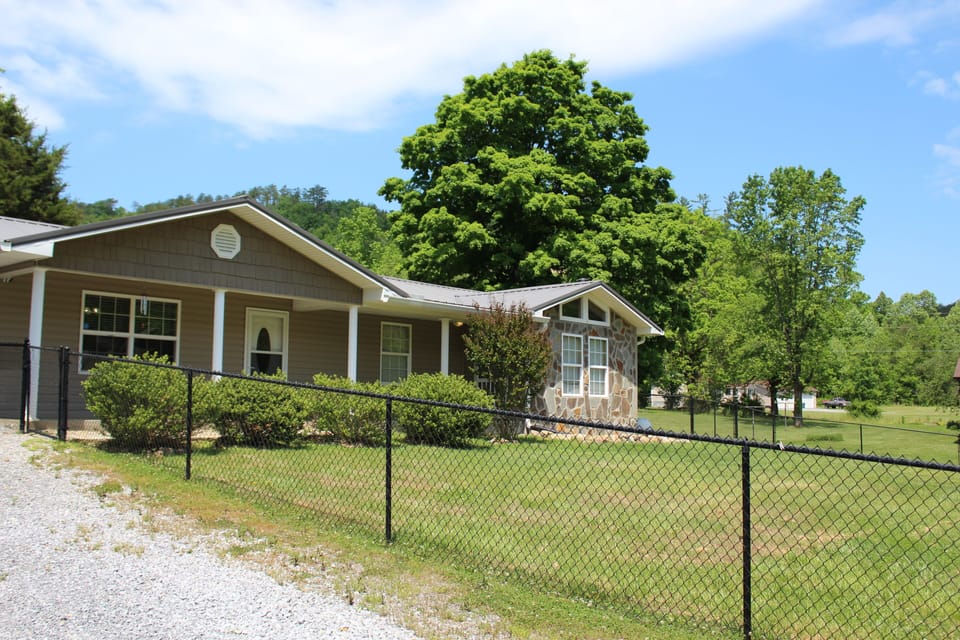 Fully fenced in front yard