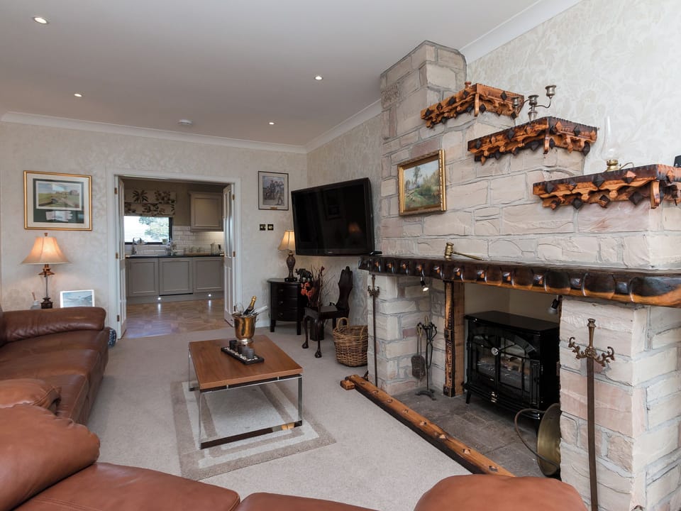 Living room with 55 inch TV | Hillend Farm House - Hillend, Dalry