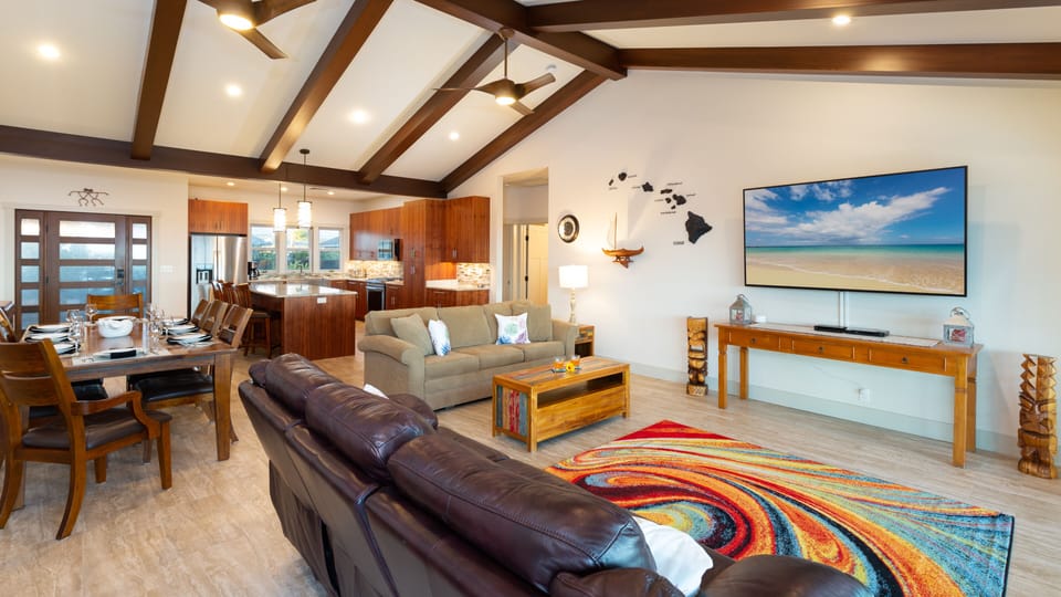 Comfortable seating in bright living room