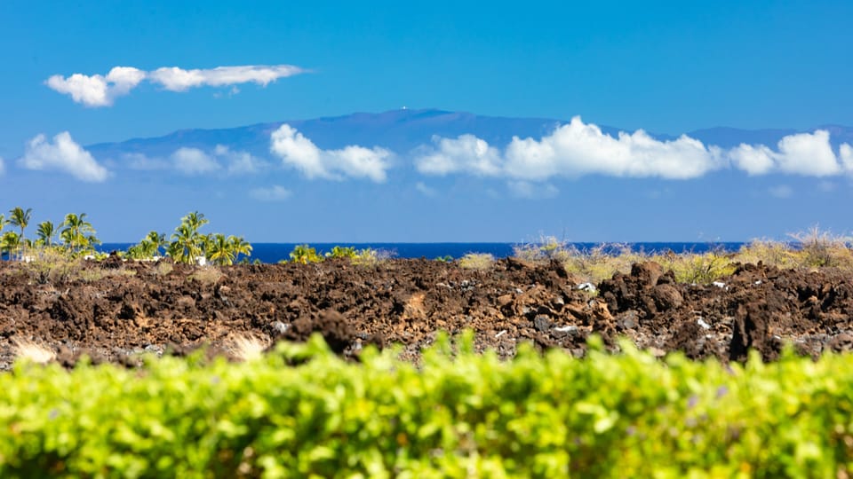 View of the ocean and Maui in the distance