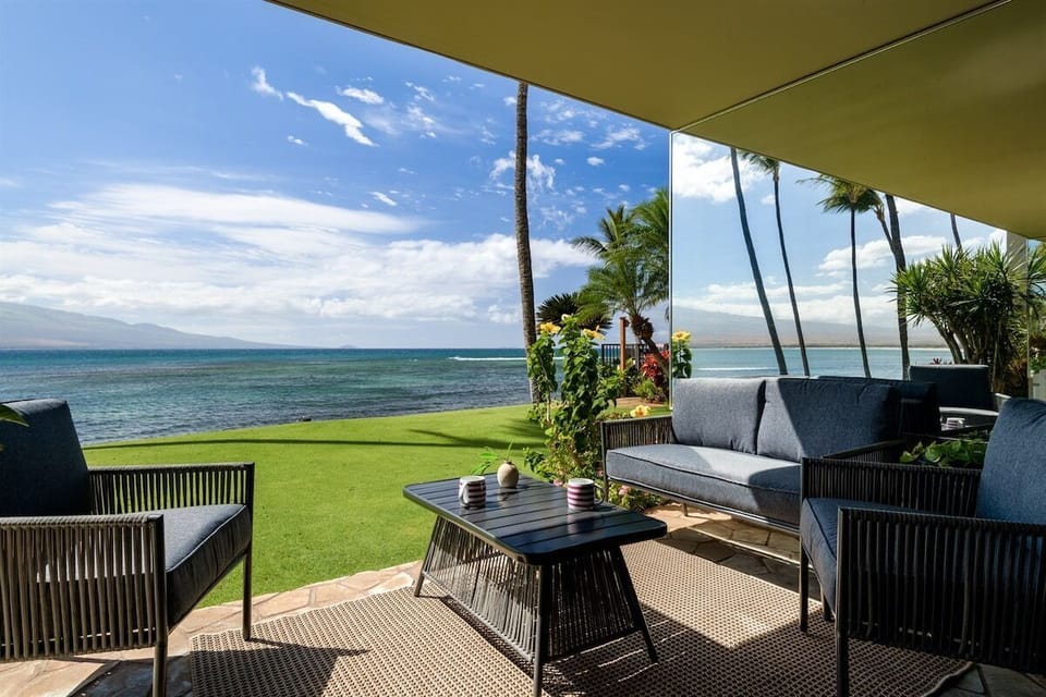 Breathtaking views from the patio! Sip coffee or cocktails with the ocean as your backdrop.
