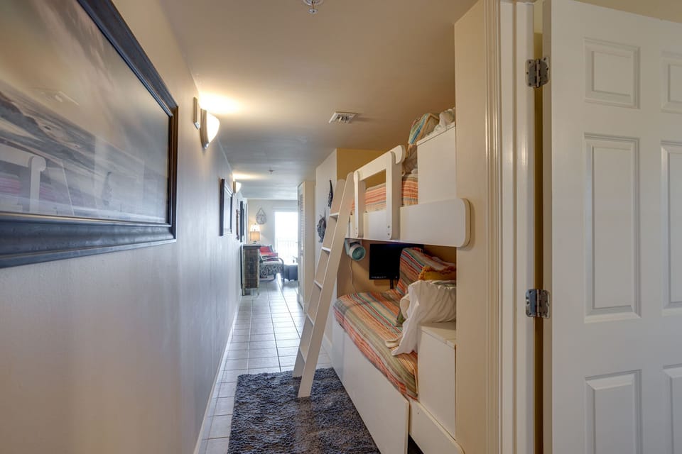 Hallway bunks with personal smart tvs 